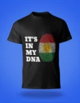 Kurdistan Flag Fingerprint T-Shirt ‘DNA’ Trots Zwart