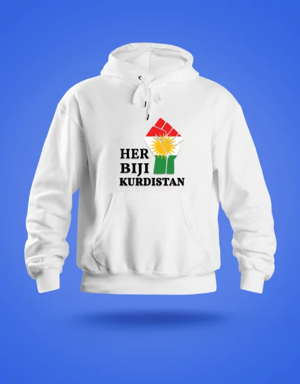Her Biji Kurdistan Hoodie Met Vlag Wit