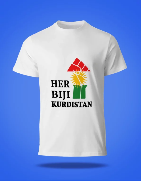 Her Biji Kurdistan T-Shirt Met Vlag Wit