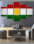 Kurdistan Vlag Canvas Posters 5 Panel