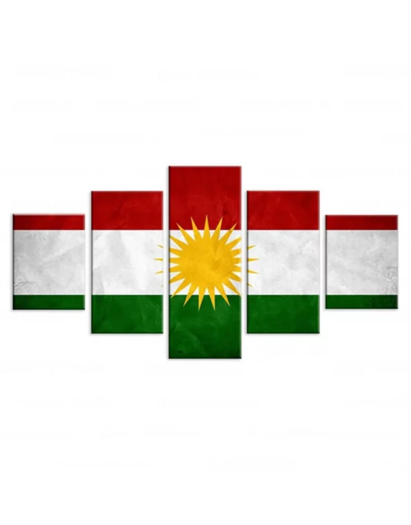 Kurdistan Vlag Canvas Posters 5 Panel